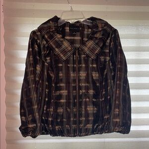 Tribal Plaid Zip-Up Jacket